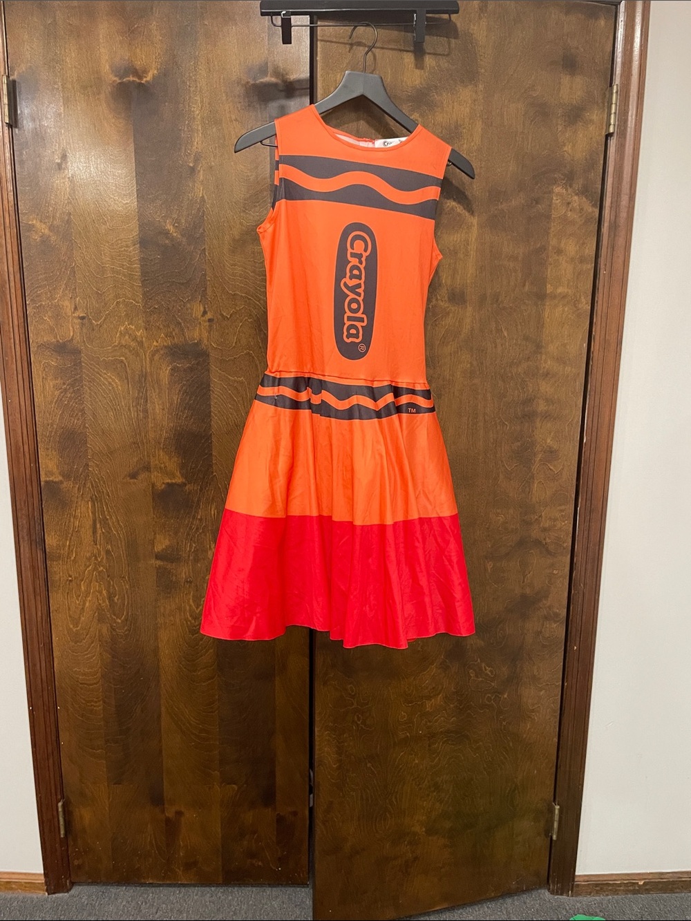 Crayola Orange and Red Colorblock Crayon Dress